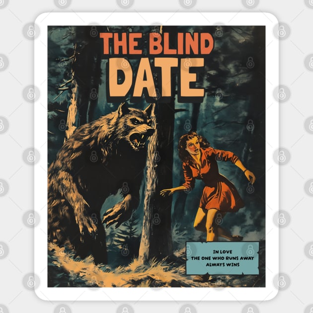The Blind Date – Retro Horror Comic Cover Sticker by Stylecombinator